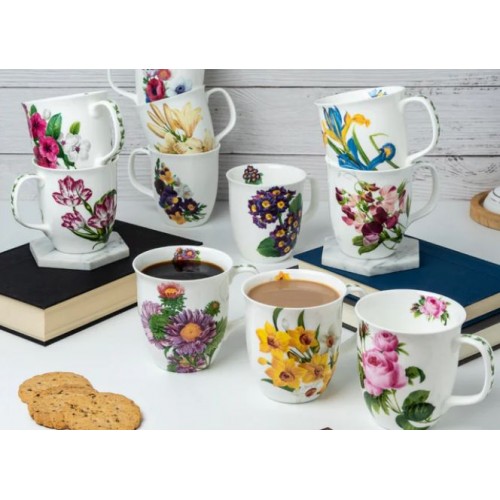 NEW "Botanical Flowers" Java Mugs - McIntosh Fine Bone China